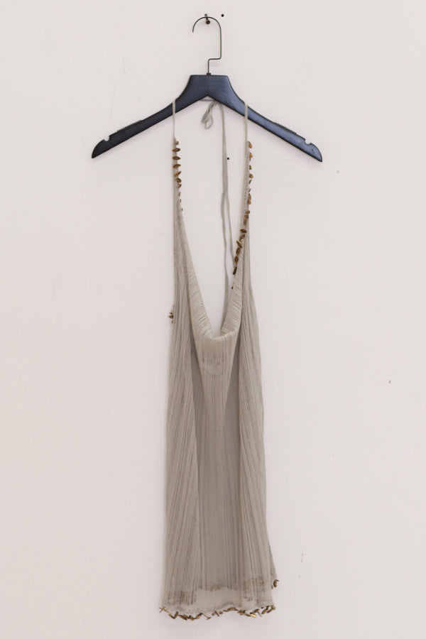 RUI built 25 spring and summer semi-transparent knitted flared collar dress RUI-RSS25KN06-DFCS Light Jade